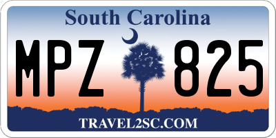 SC license plate MPZ825
