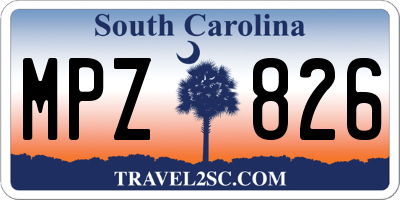 SC license plate MPZ826
