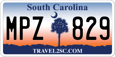 SC license plate MPZ829