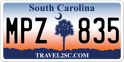 SC license plate MPZ835