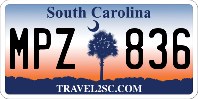 SC license plate MPZ836