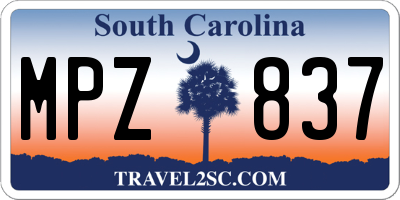 SC license plate MPZ837