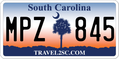 SC license plate MPZ845