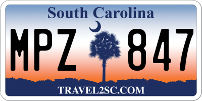 SC license plate MPZ847