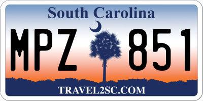 SC license plate MPZ851