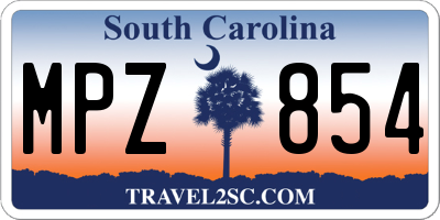 SC license plate MPZ854