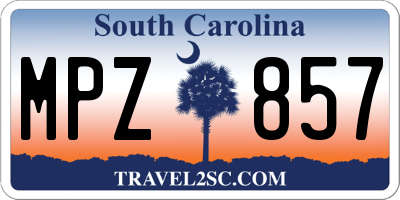 SC license plate MPZ857
