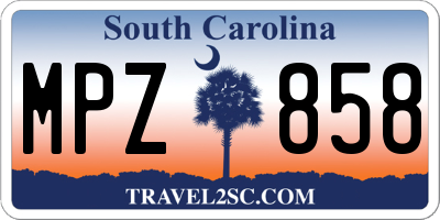 SC license plate MPZ858