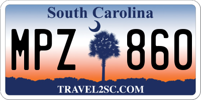 SC license plate MPZ860