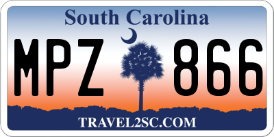 SC license plate MPZ866