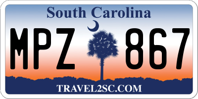 SC license plate MPZ867