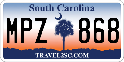 SC license plate MPZ868