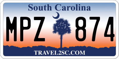 SC license plate MPZ874