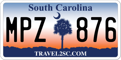 SC license plate MPZ876
