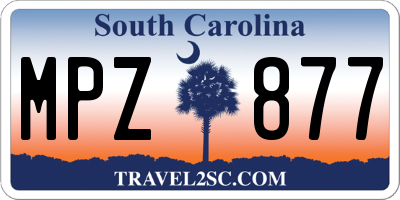 SC license plate MPZ877