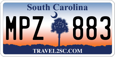 SC license plate MPZ883