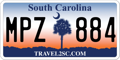 SC license plate MPZ884