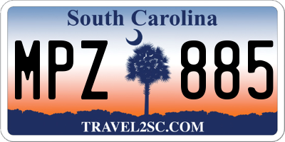 SC license plate MPZ885