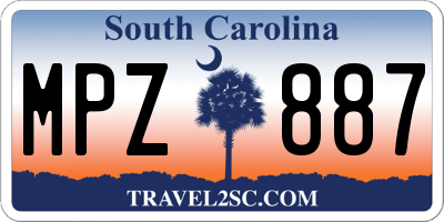 SC license plate MPZ887