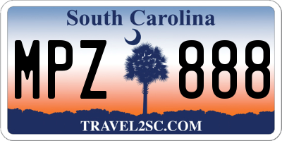 SC license plate MPZ888