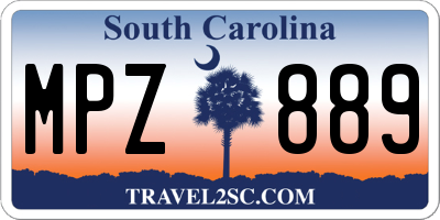 SC license plate MPZ889