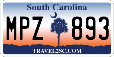 SC license plate MPZ893