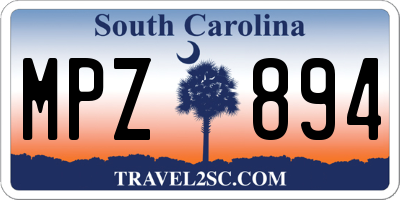 SC license plate MPZ894