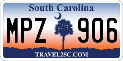 SC license plate MPZ906