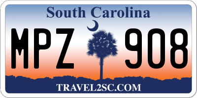 SC license plate MPZ908