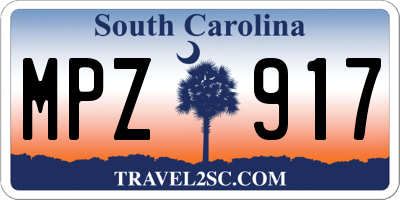 SC license plate MPZ917