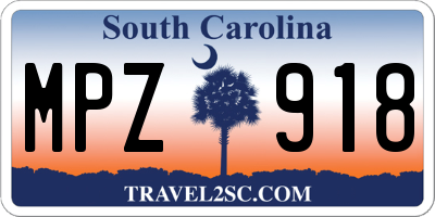 SC license plate MPZ918