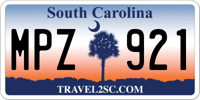 SC license plate MPZ921