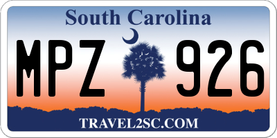 SC license plate MPZ926