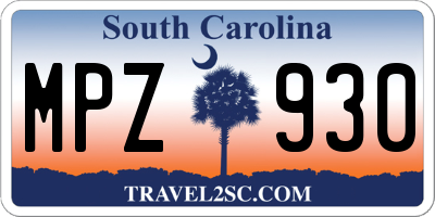 SC license plate MPZ930