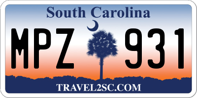 SC license plate MPZ931