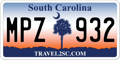 SC license plate MPZ932