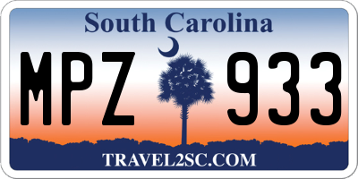 SC license plate MPZ933