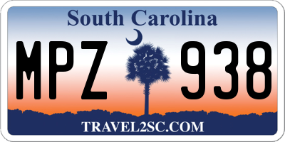 SC license plate MPZ938