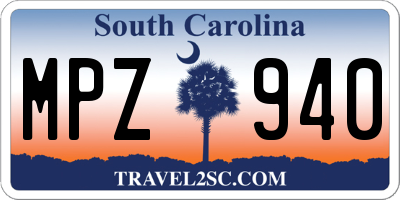 SC license plate MPZ940