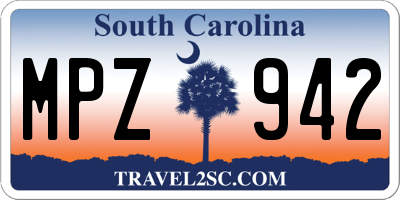 SC license plate MPZ942