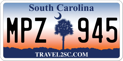 SC license plate MPZ945