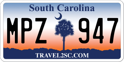SC license plate MPZ947