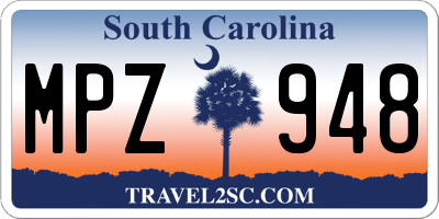 SC license plate MPZ948