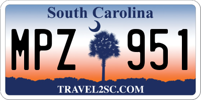 SC license plate MPZ951