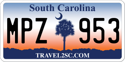 SC license plate MPZ953