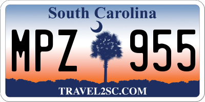 SC license plate MPZ955