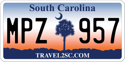 SC license plate MPZ957