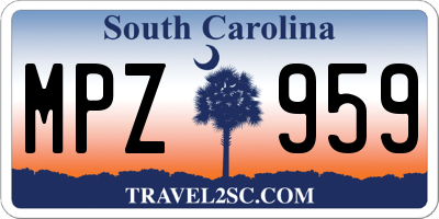 SC license plate MPZ959