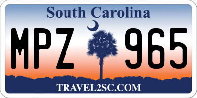 SC license plate MPZ965