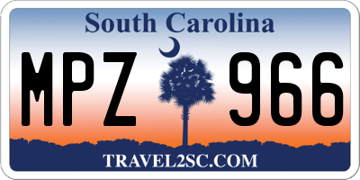 SC license plate MPZ966